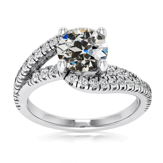 Damenring Rund Alter Bergmann Naturliche Diamant Prong Twisted Shank 4.50 Karat