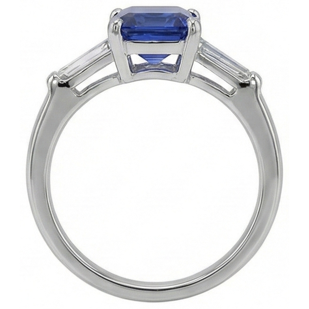 echter baguette diamant 2Karat ring Profilansicht