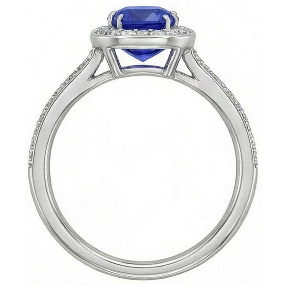 echter baguette diamant 3Karat ring Profilansicht
