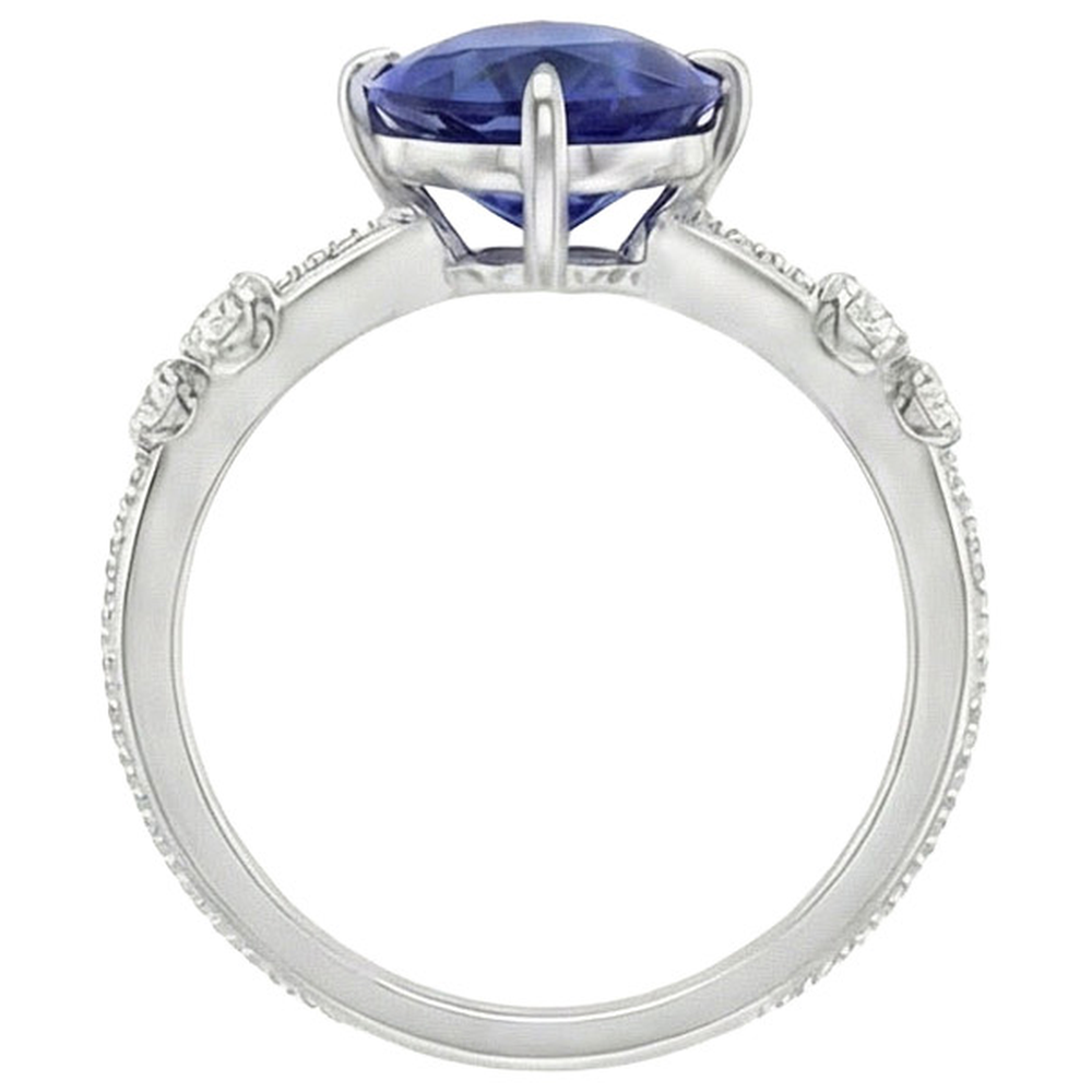 echter round diamant 2.50Karat ring Profilansicht