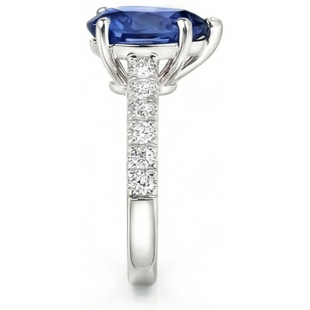 echter round diamant 4Karat ring auf Weiß