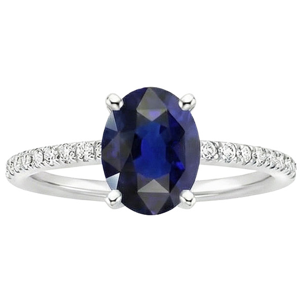 echter oval diamant 3Karat ring Profilansicht