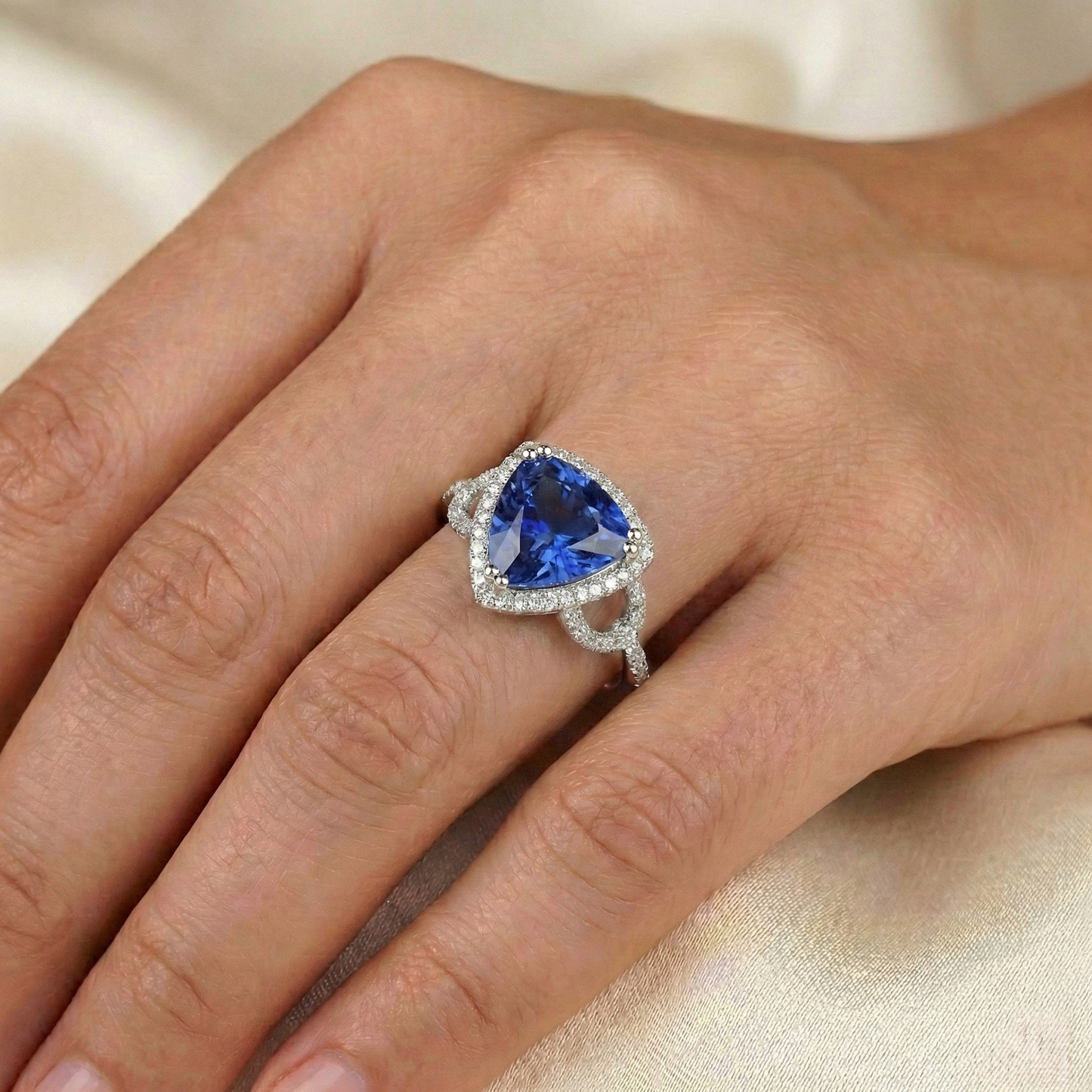 echter trillion diamant 3Karat ring mit Diamantbesatz