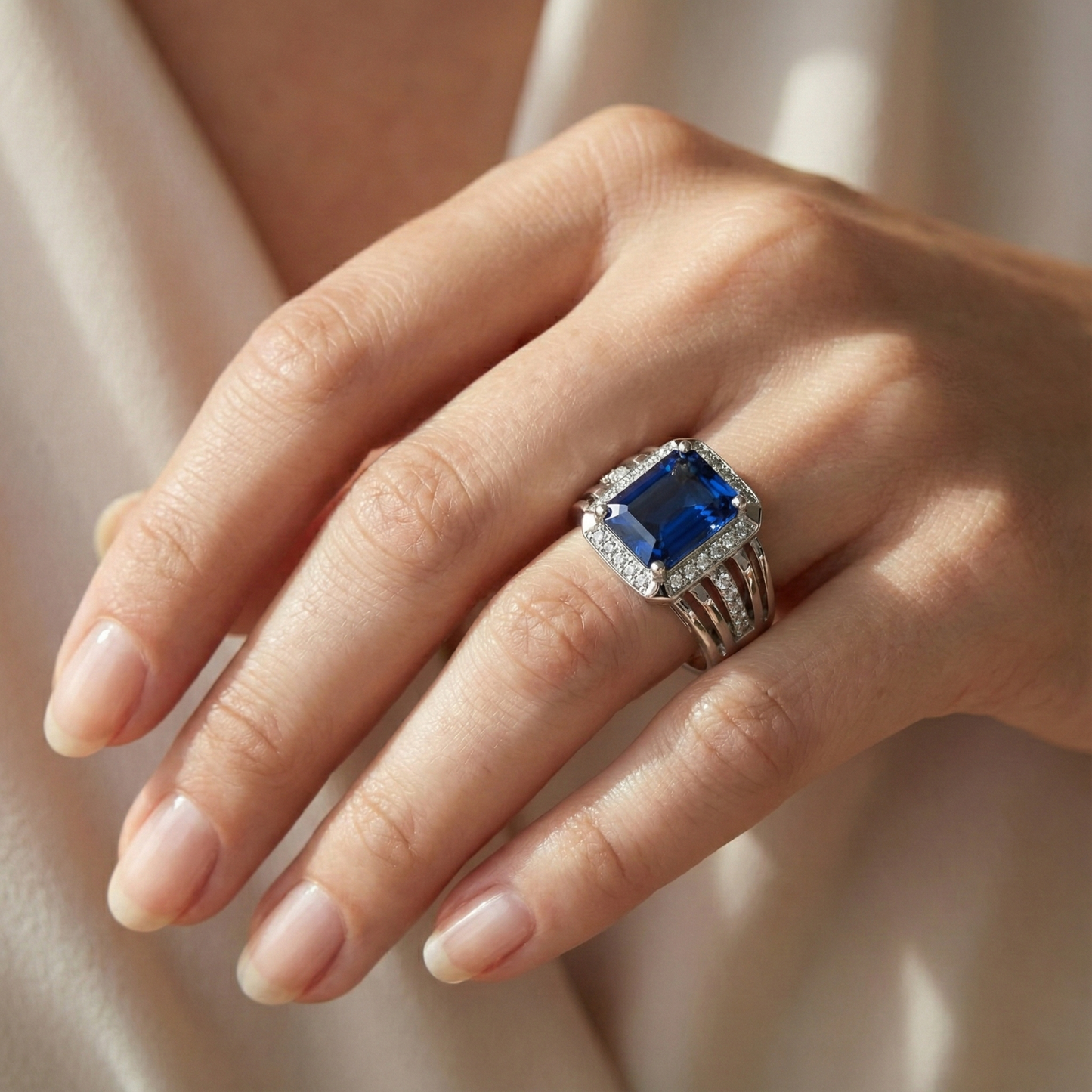 echter round diamant 3.50Karat ring auf Weiß