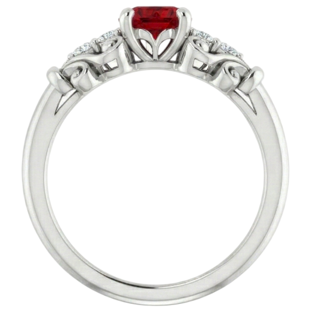 Diamantring 1,10 Karat Rubinschmuck im antiken Stil