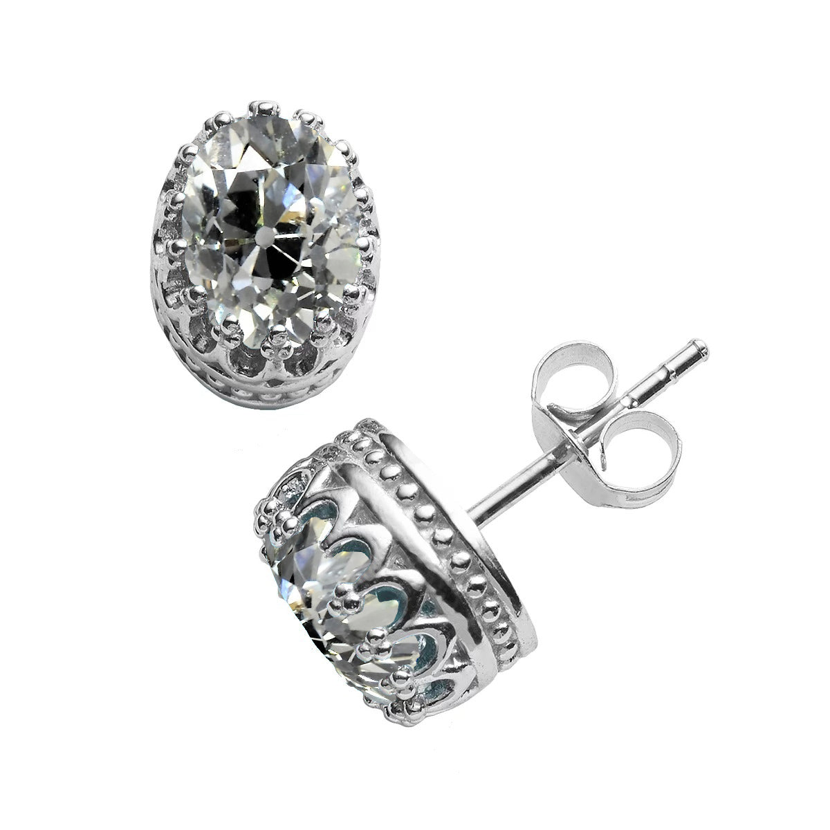 Diamant Ohrhänger 3-Karat 14K Weißgold – Hauptansicht