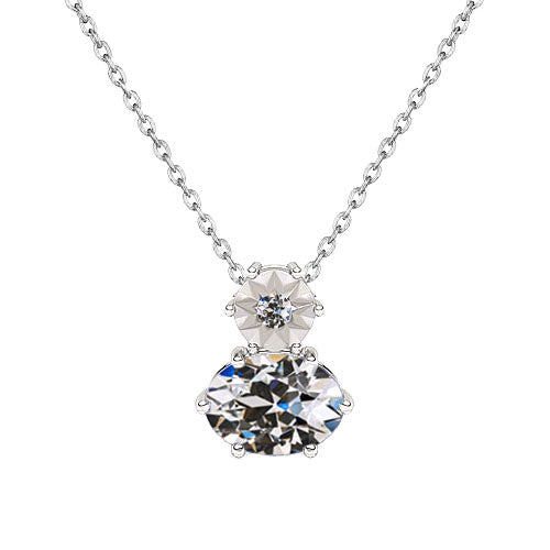 Anhänger-Halskette 14K Weißgold mit Brillant – Hauptansicht