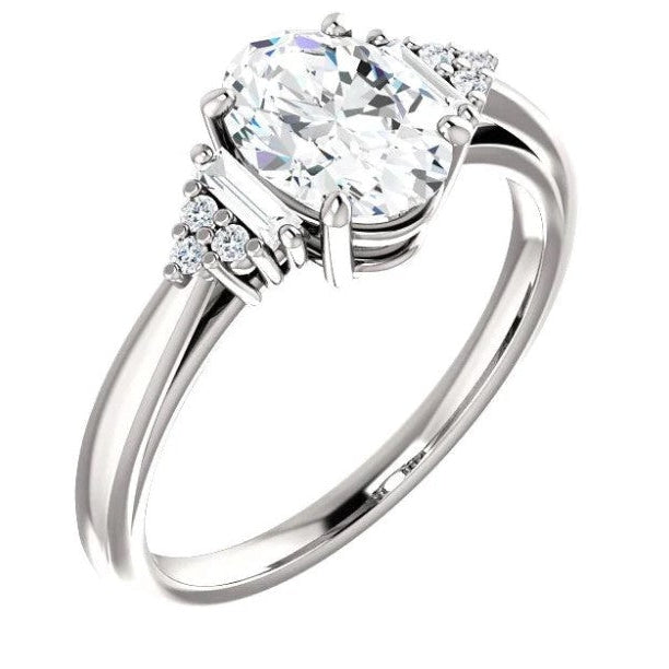 Domfassung Natürliche Diamant-Verlobungsring 2,20 Karat Damenschmuck