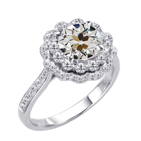Halo-Fassung Ring 14 Karat Weißgold mit Brillant – Hauptansicht