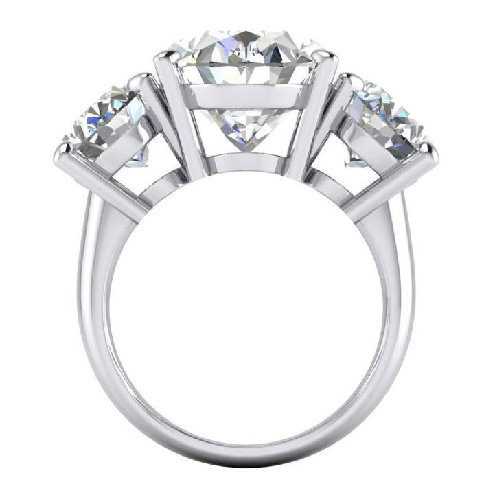Drei Stein Echt Große Ovaler Diamant Ring