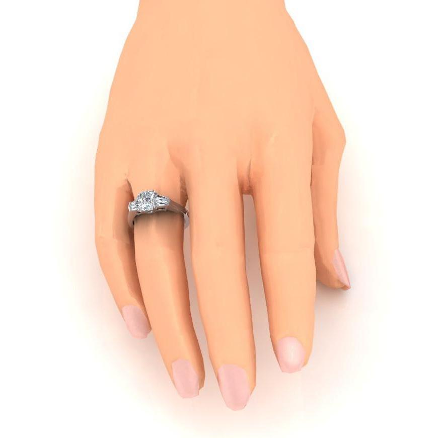 Drei-Stein-Echt Diamant-Jubiläumsring 1,65 Karat Weißgold Schmuck