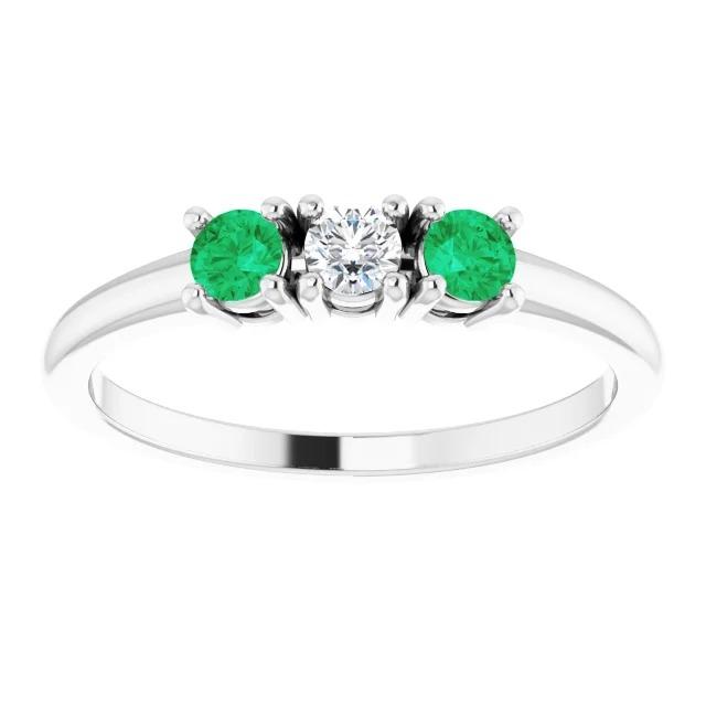 Drei-Stein-Echt Diamant-Ring 0,60 Karat 4 Krappenfassung Damen Schmuck