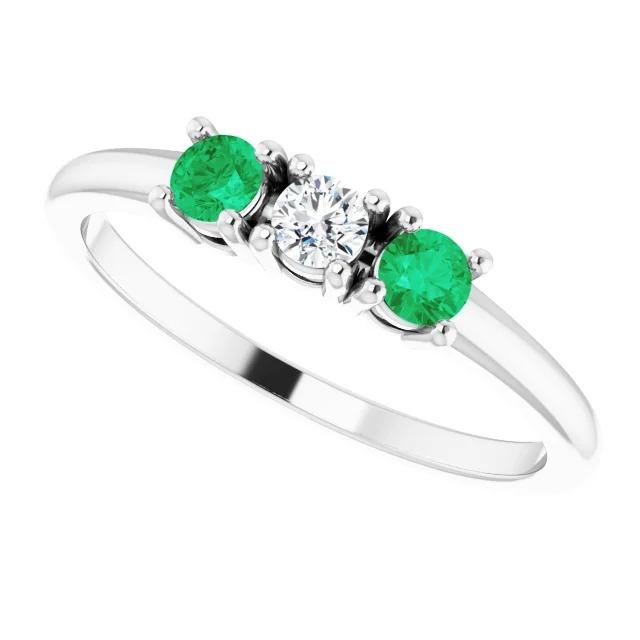 Drei-Stein-Echt Diamant-Ring 0,60 Karat 4 Krappenfassung Damen Schmuck