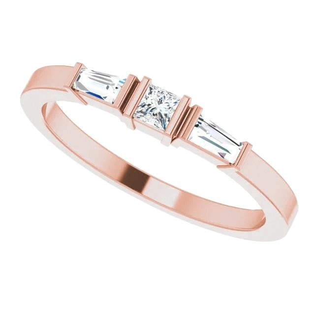 Drei-Stein-Echt Diamantring 1,10 Karat Roségold 14K Schmuck