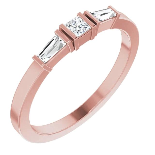 Drei-Stein-Echt Diamantring 1,10 Karat Roségold 14K Schmuck