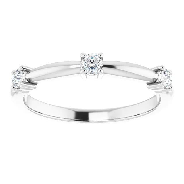 Drei-Stein-Natürliche Diamant-Ring 0.90 Karat 14K Weißgold Schmuck