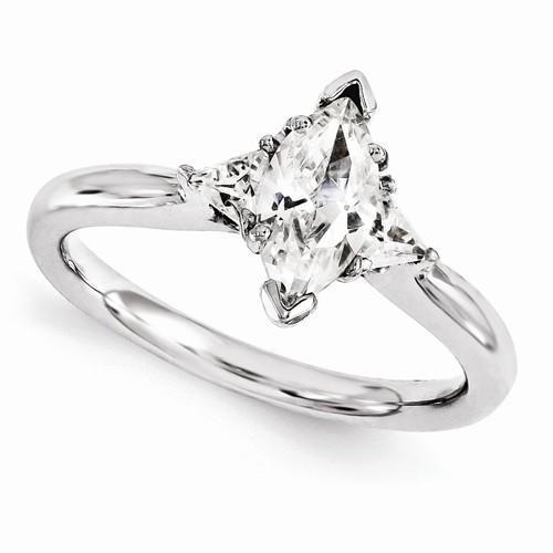 Drei-Stein-Natürliche Diamant-Verlobungsring 1,30 Karat 14K Weißgold