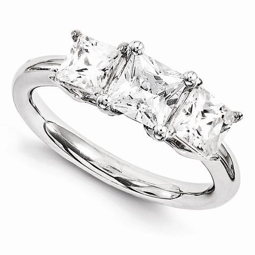 Drei-Stein-Natürliche Diamant-Verlobungsring 4 Karat Weißgold 14K