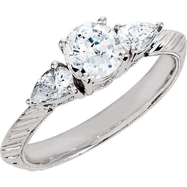 Drei-Stein-Natürliche Diamant 2.01 Karat Verlobungsring Weißgold 14K Schmuck