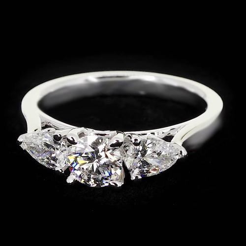 Drei-Stein-Natürliche Diamantring 2 Karat Damen Schmuck Neu