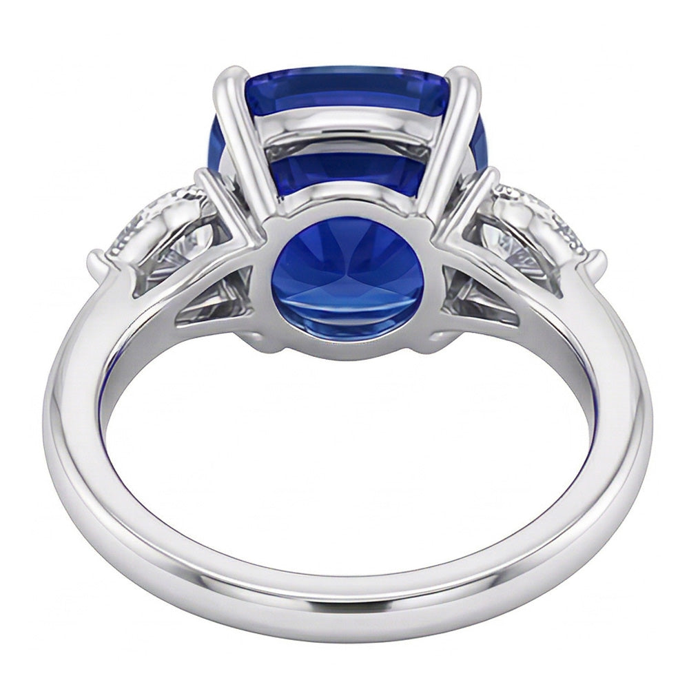 echter oval diamant 3.50Karat ring Profilansicht