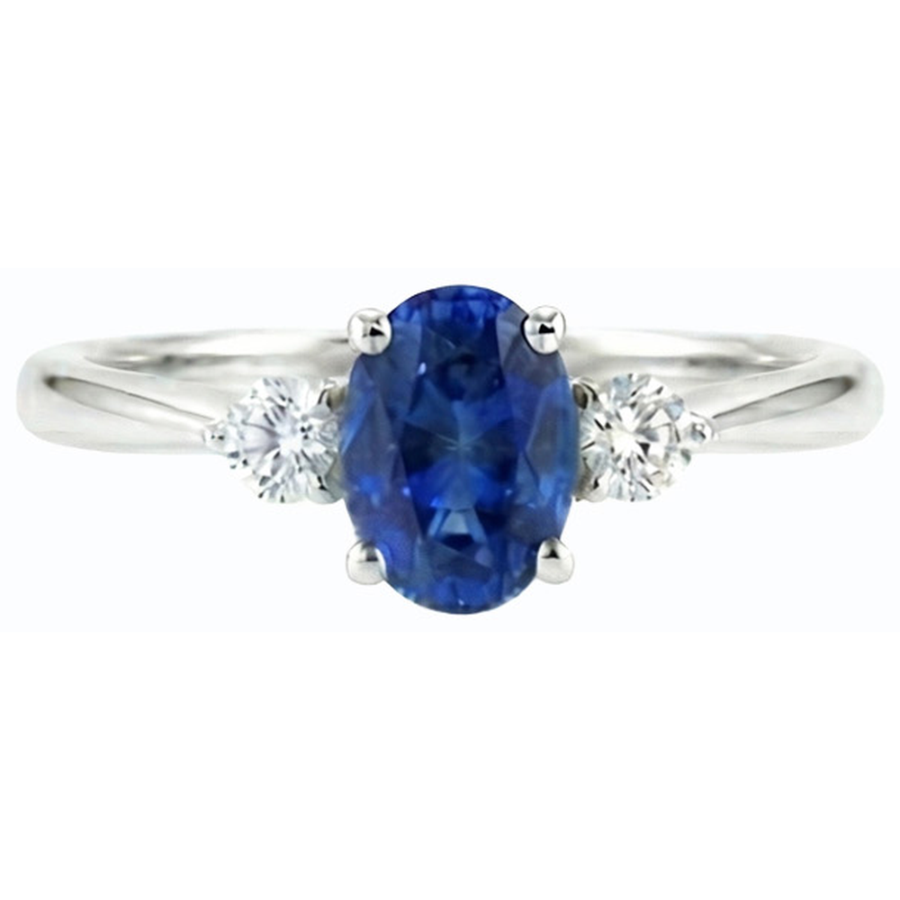 echter oval diamant 2.50Karat ring Profilansicht