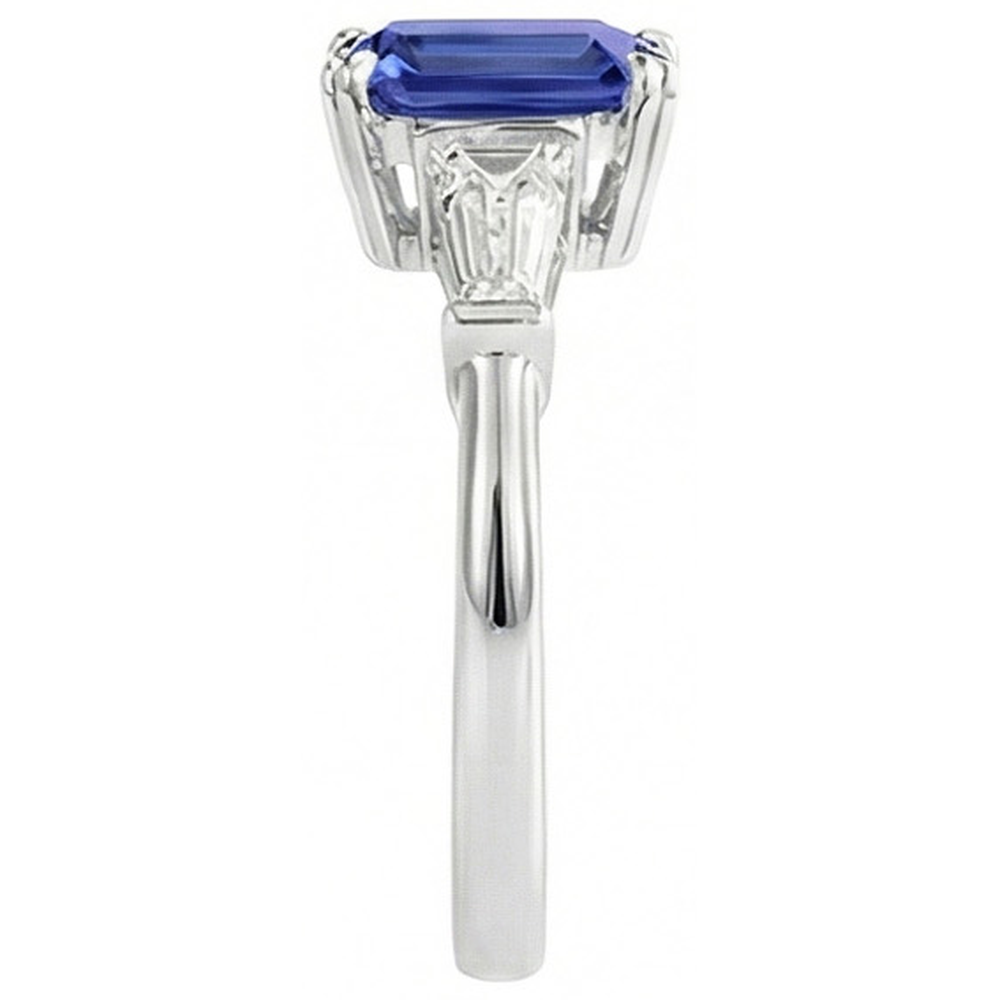 echter baguette diamant 2Karat ring auf Weiß