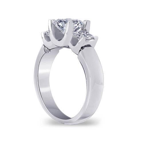 Drei-Steine-Ring Prinzessin Natürliche Diamant2,31 Karat Weißgold 14K Neu