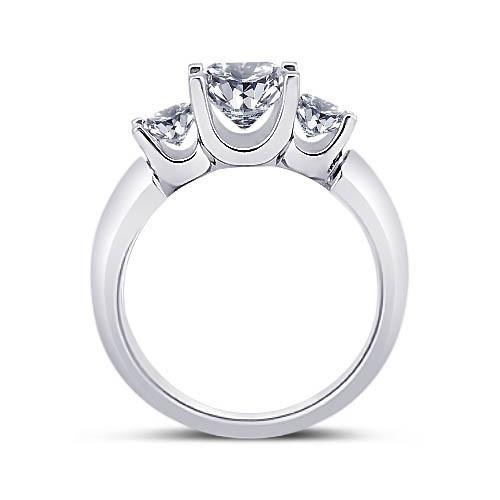 Drei-Steine-Ring Prinzessin Natürliche Diamant2,31 Karat Weißgold 14K Neu
