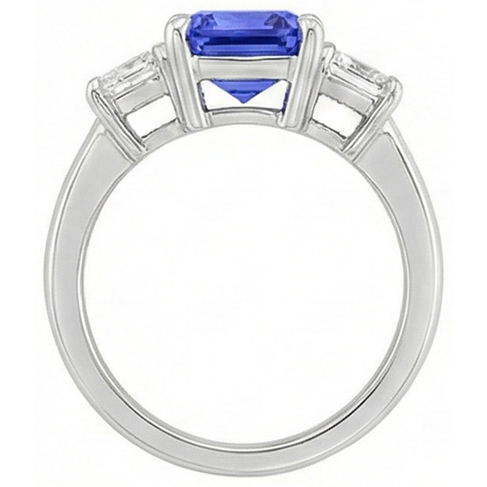 echter radiant diamant 3Karat ring Draufsicht