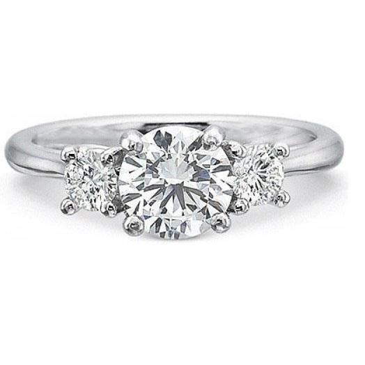 Drei Steine 3.25 Karat Runder Natürliche Diamant Ehering Weißgold