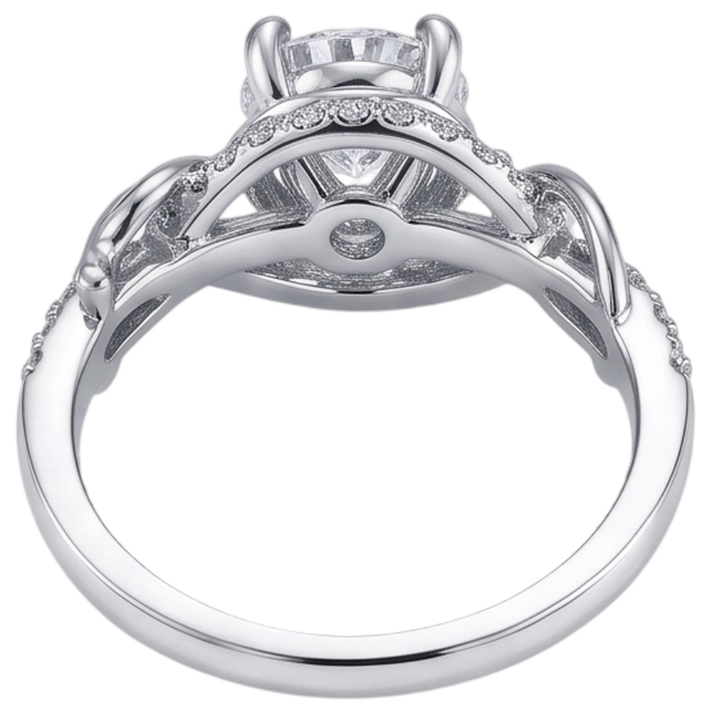 Eagle Claws Runder Echt Diamant-Verlobungsring 1,75 Karat Weißgold 14K