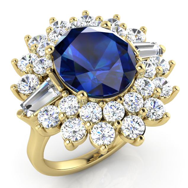 Echt Saphir Diamant Cocktail Ring