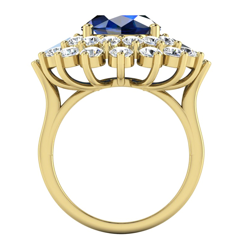 Echt Saphir Diamant Cocktail Ring
