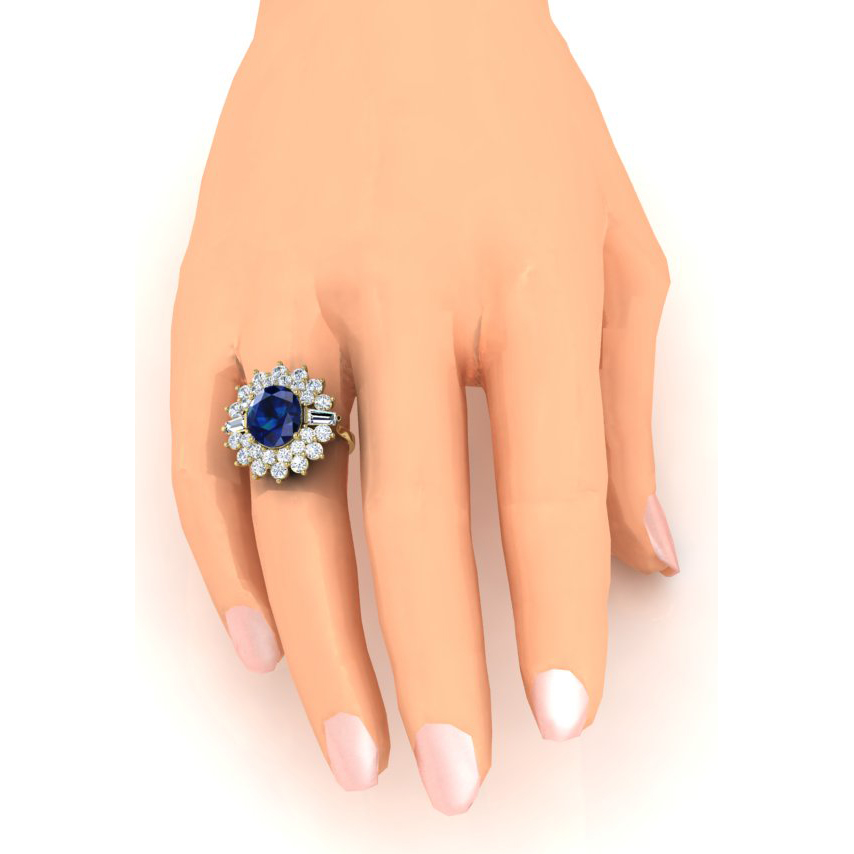 Echt Saphir Diamant Cocktail Ring
