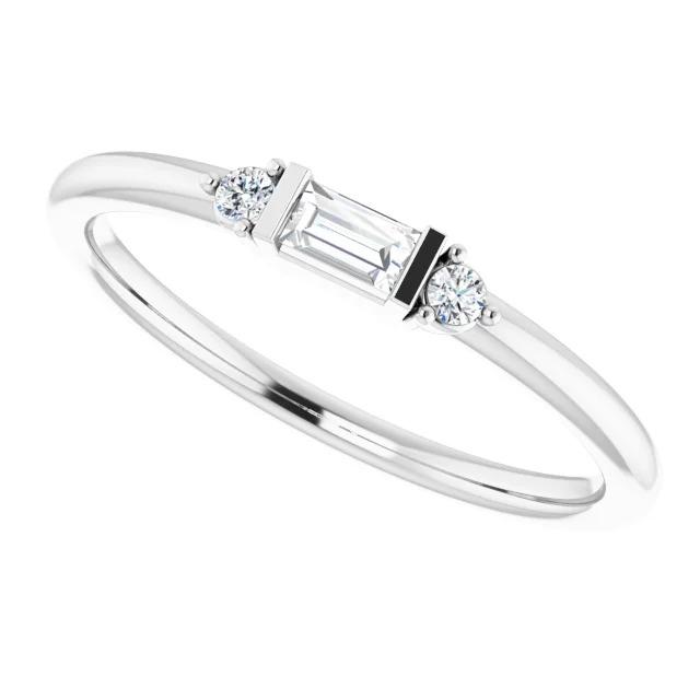 Echt Diamant-Drei-Steine-Ring 0,70 Karat Weißgold 14K