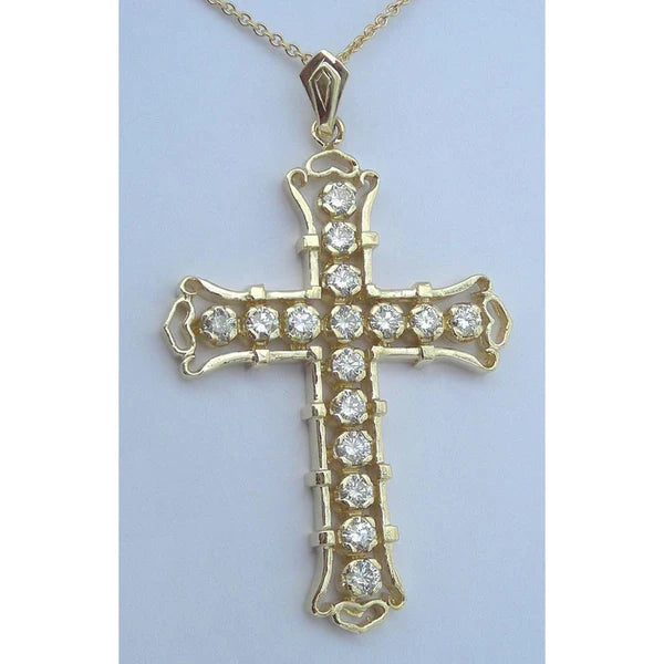 Echt Diamant-Kreuz-Halskette