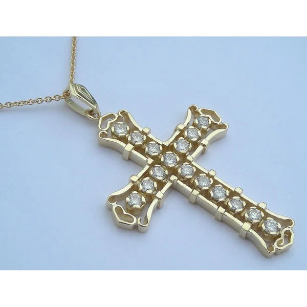 Echt Diamant-Kreuz-Halskette