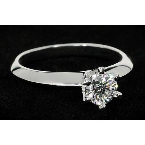 Echt Diamant-Solitär-Verlobungsring 1 Karat Weißgold 14K