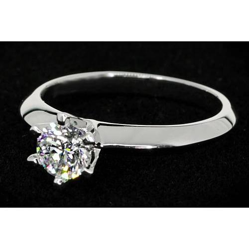 Echt Diamant-Solitär-Verlobungsring 1 Karat Weißgold 14K