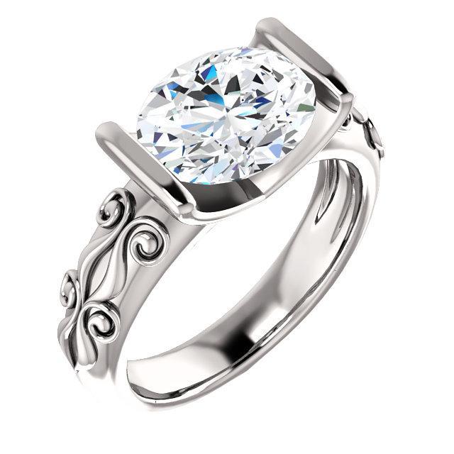 Echt Diamant-Solitärring Antik-Stil 2.50 Karat Filigran Weißgold