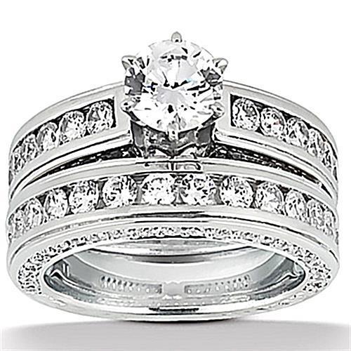 Echt Diamant-Verlobungsband-Set 3,50 Karat Goldring