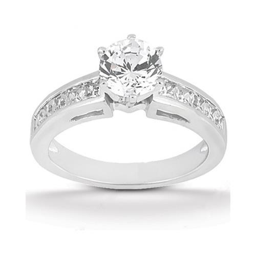 Echt Diamant-Verlobungsring-Set 2,85 Karat Rund Und Princess Cut