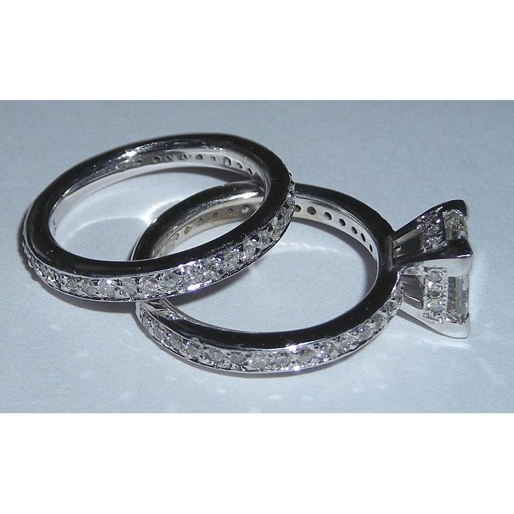 Echt Diamant-Verlobungsring-Set Weißgold 3,51 Karat