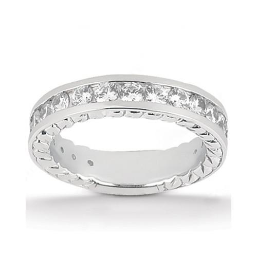 Echt Diamant-Verlobungsring Mit Akzenten 4,21 Karat Weißgold 14K
