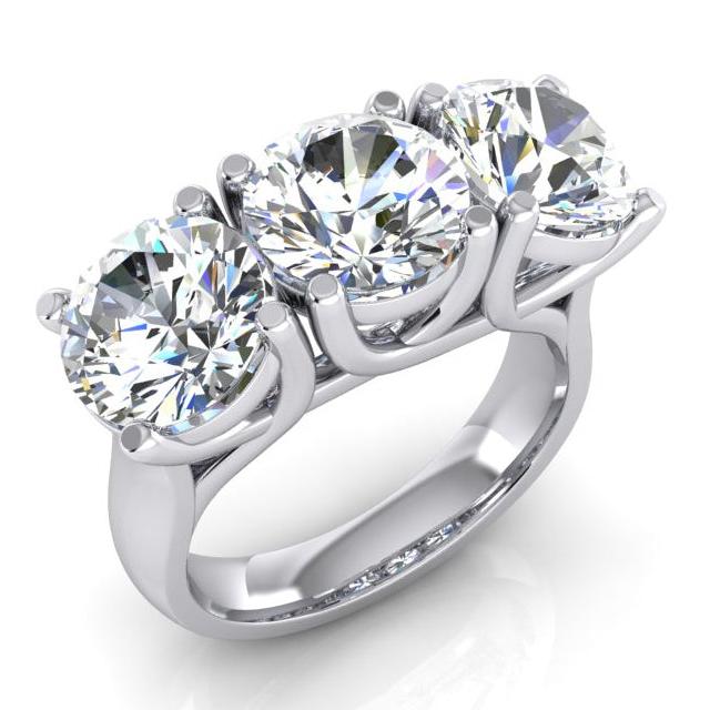 Echt Diamant Band Rund Schliff Weiß Gold