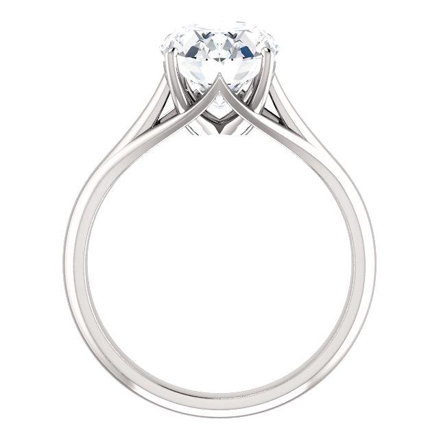 Echt Diamant Ovaler Solitärring 5 Karat Spalierfassung Weißgoldschmuck