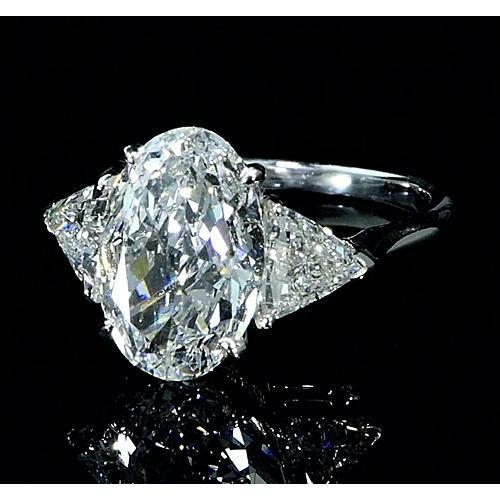 Echt Diamant Verlobungsring Mit 3 Steinen Im Ovalschliff 8 Karat