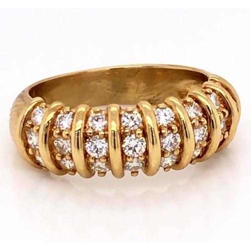 Echt Diamantband 2 Karat Vintage-Stil Diamant Gelbgold Damen Schmuck