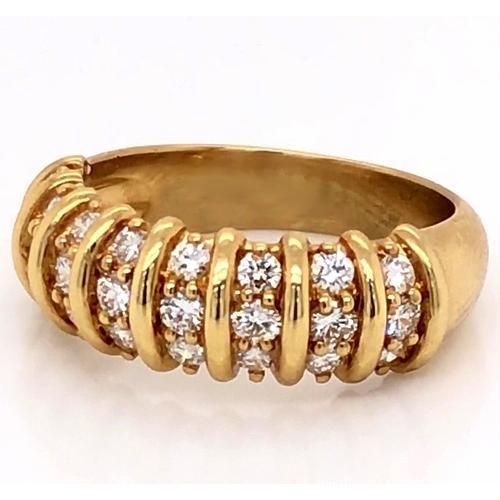 Echt Diamantband 2 Karat Vintage-Stil Diamant Gelbgold Damen Schmuck